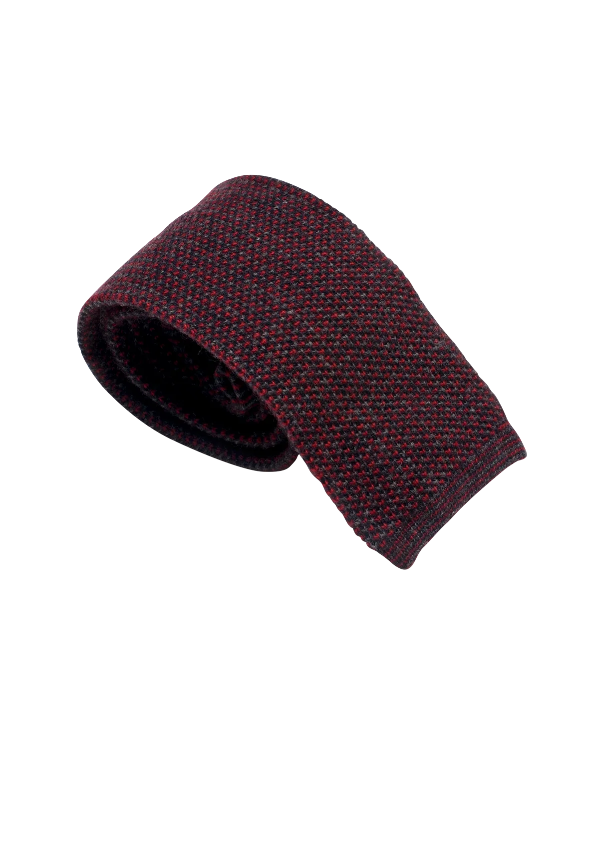Grey & Red Wool Maglia Tie, Pattern 1