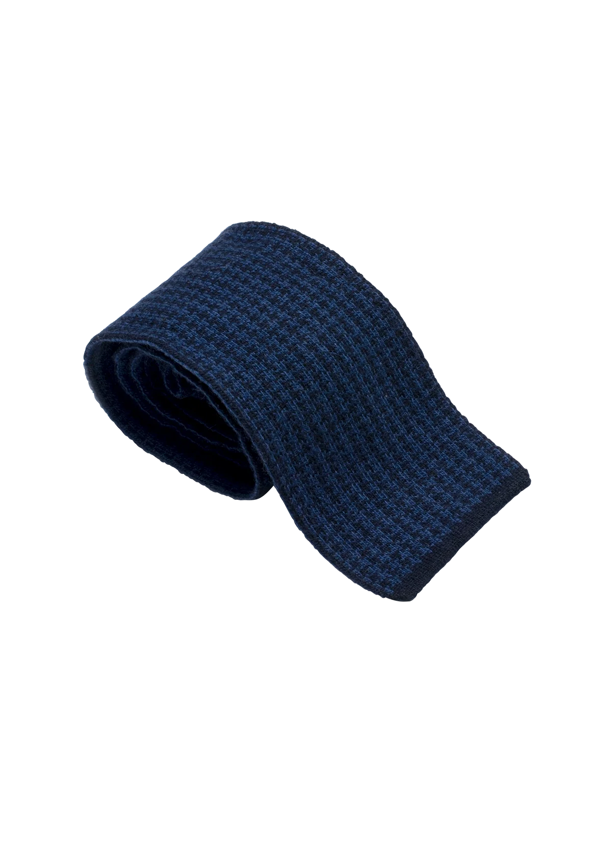 Navy Blue & Blue Wool Maglia Tie, Pattern 3