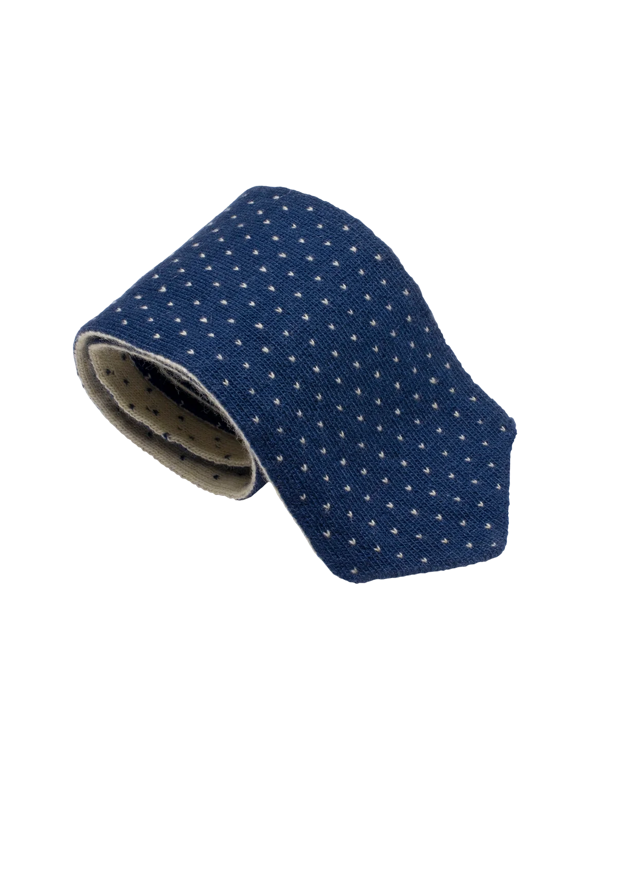 Blue & White Wool Maglia Tie, Pattern 4