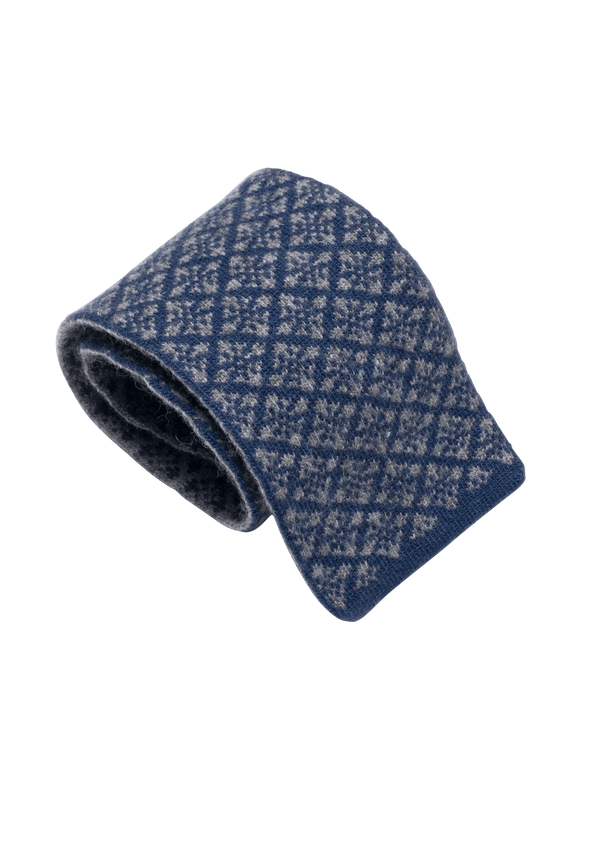 Blue & Grey Wool Maglia Tie, Pattern 5