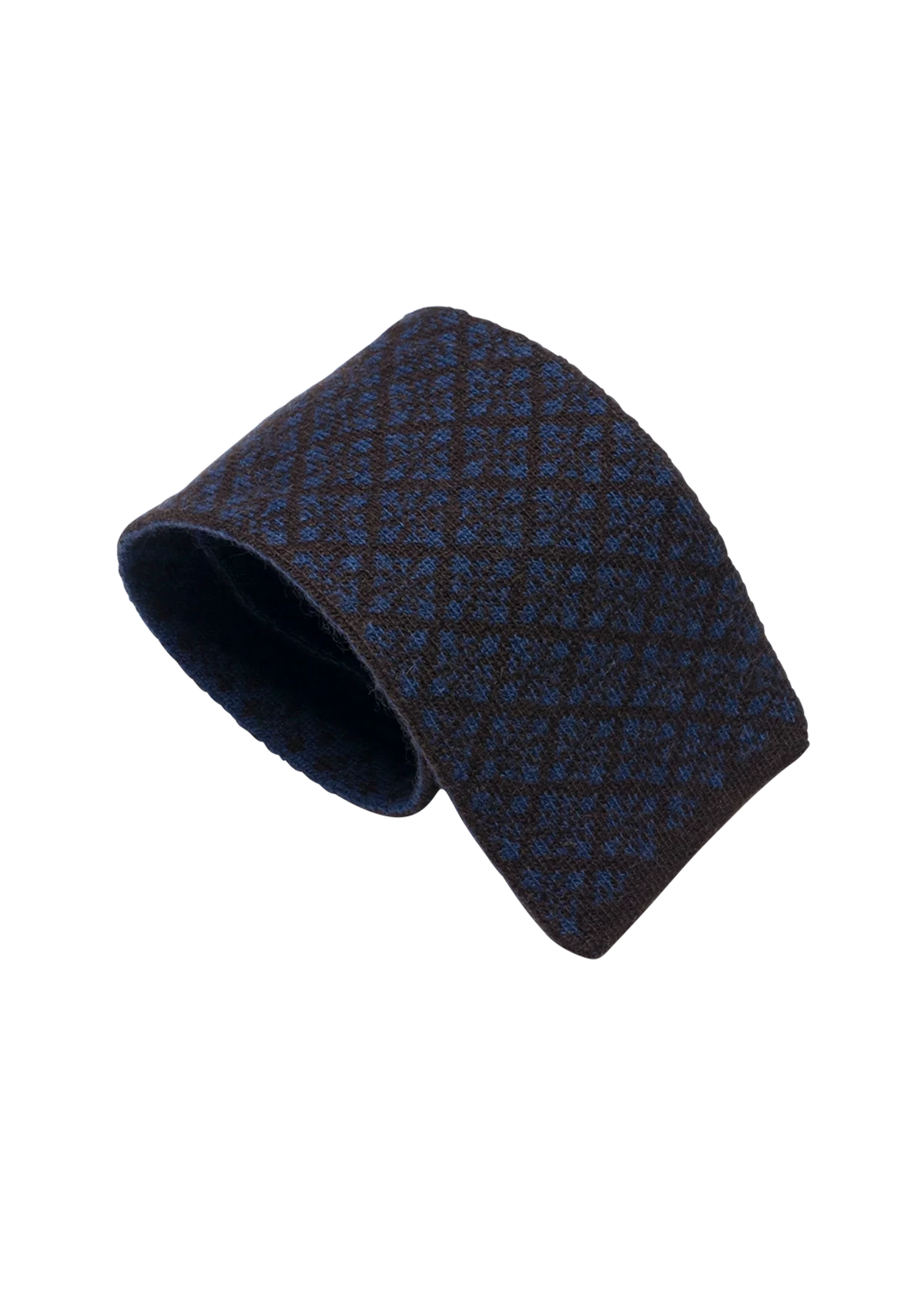 Brown & Blue Wool Maglia Tie, Pattern 5