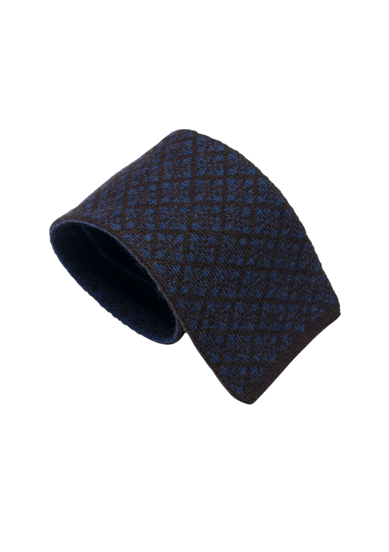 Brown & Blue Wool Maglia Tie, Pattern 5