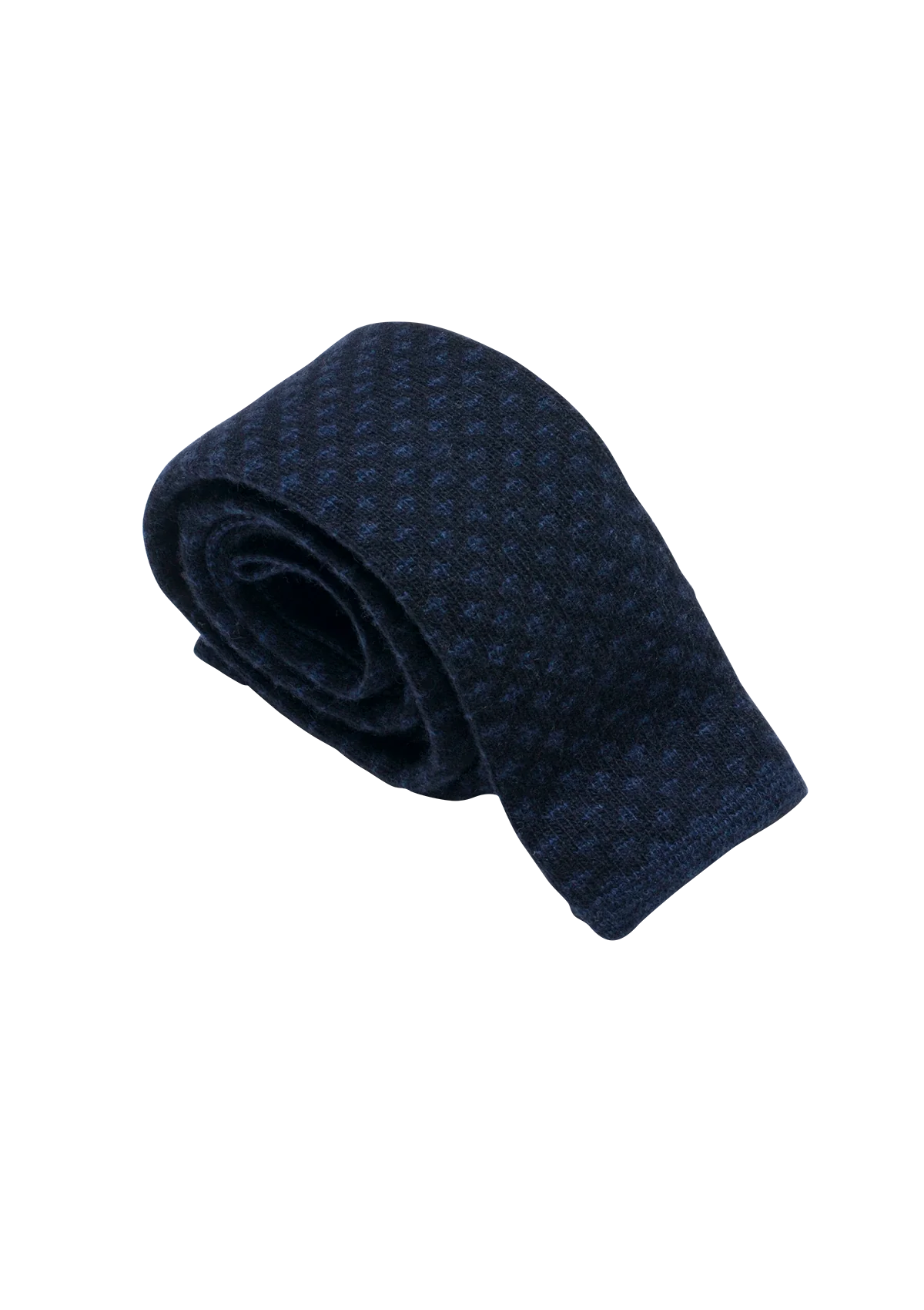 Navy Blue & Blue Wool Maglia Tie, Pattern 8