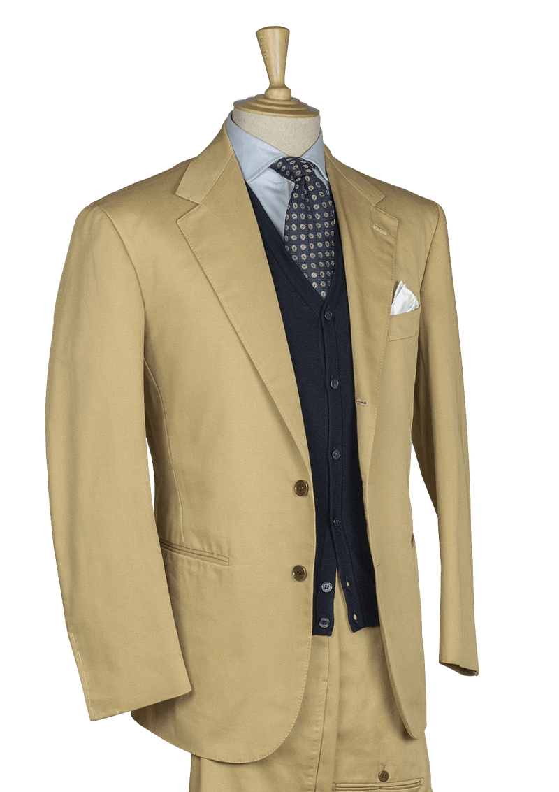 Beige Men's Cotton Suit