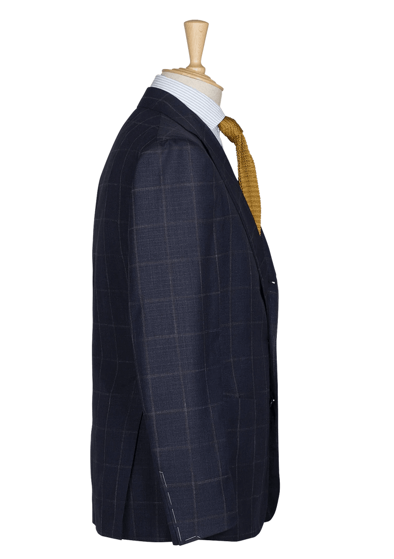 Blue Blazer with Brown pane design