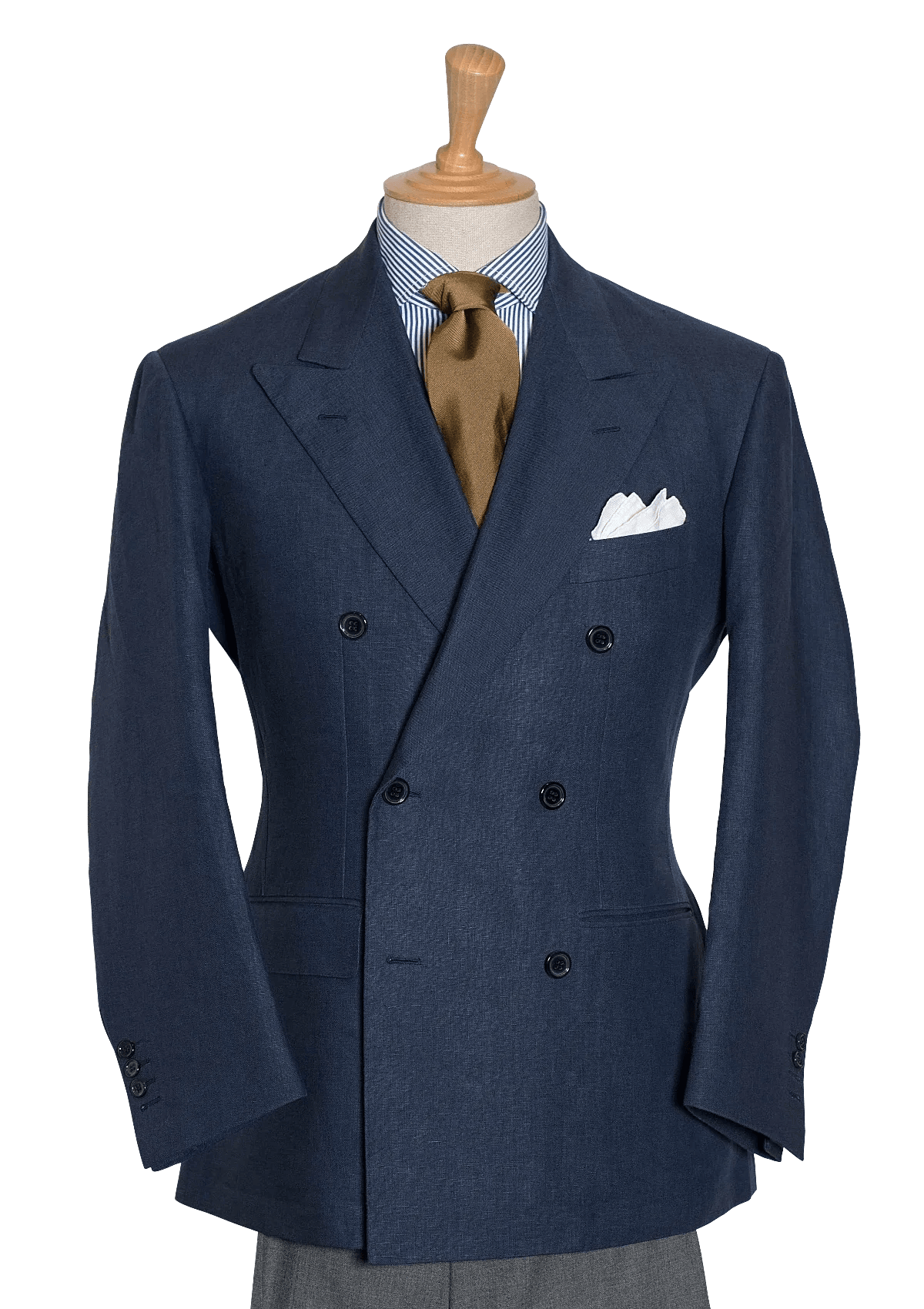 Blue Linen Double Breasted jacket