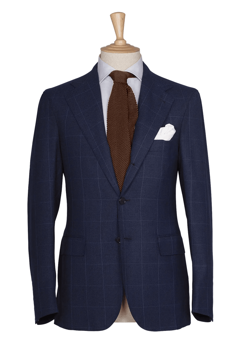 Blue Unstructured Blazer with check pattern | Stefano Bemer Blue Unstructured Blazer with check pattern | Stefano Bemer