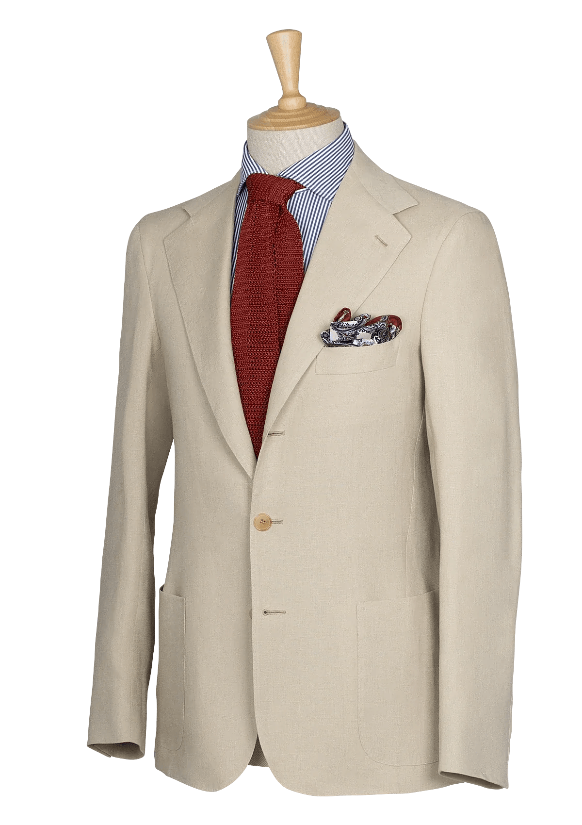 Cream Men's Blazer in English Linen Stefano Bemer