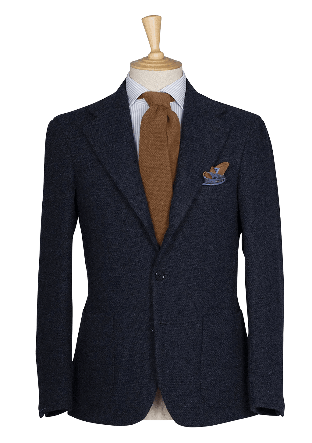 BLUELEA ブルレア Double button tweed jacket deep-blue-tweed-mens-jacket-