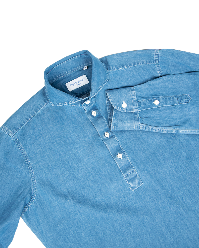 Blue Washed Denim Shirt