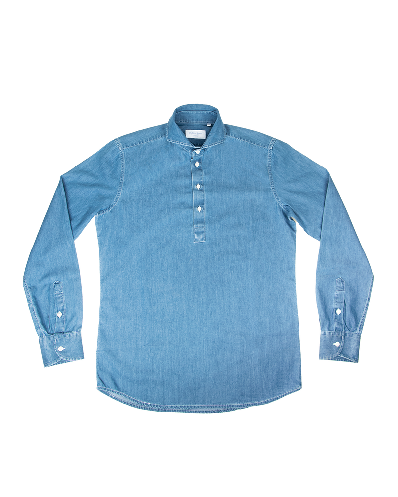 Denim long 2025 sleeve polo