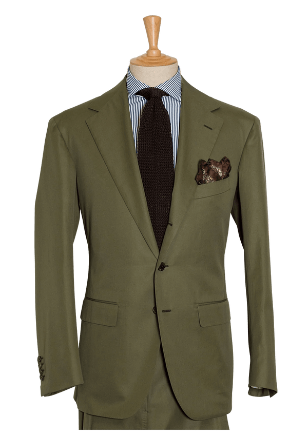 Green Cotton Men's Suit