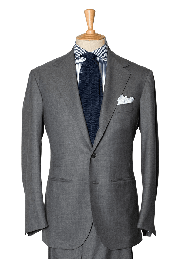Grey Checked Men's Wool Suit