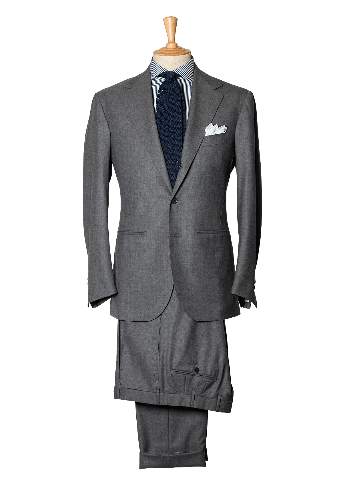 Grey Checked Men's Wool Suit In Holland & Sherry 100% Wool – Stefano Bemer