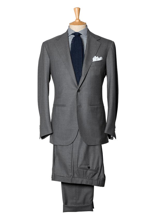 Grey Checked Men's Wool Suit