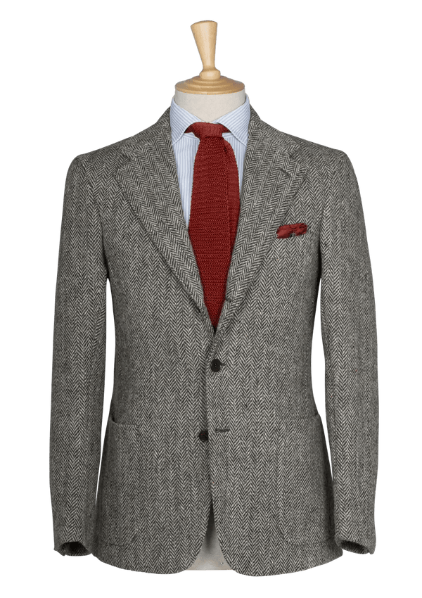Grey Herringbone Men's jacket