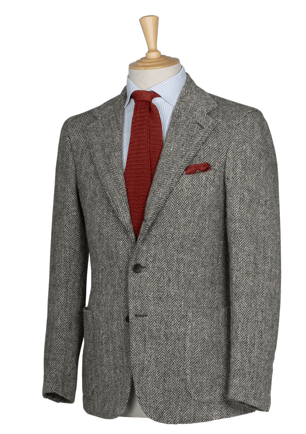 Grey Herringbone Men's jacket