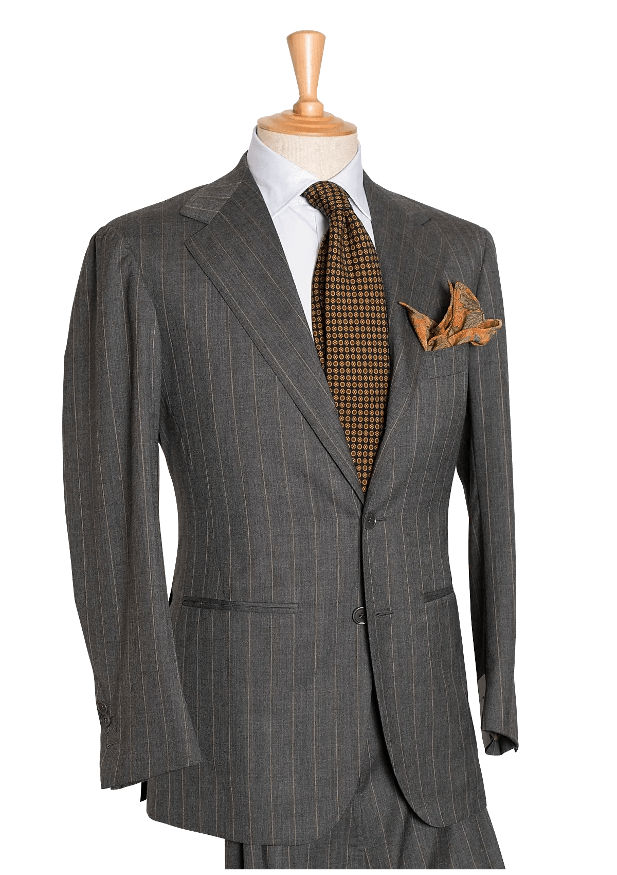 Grey Pin Stripe Suit in Drappers Wool – Stefano Bemer