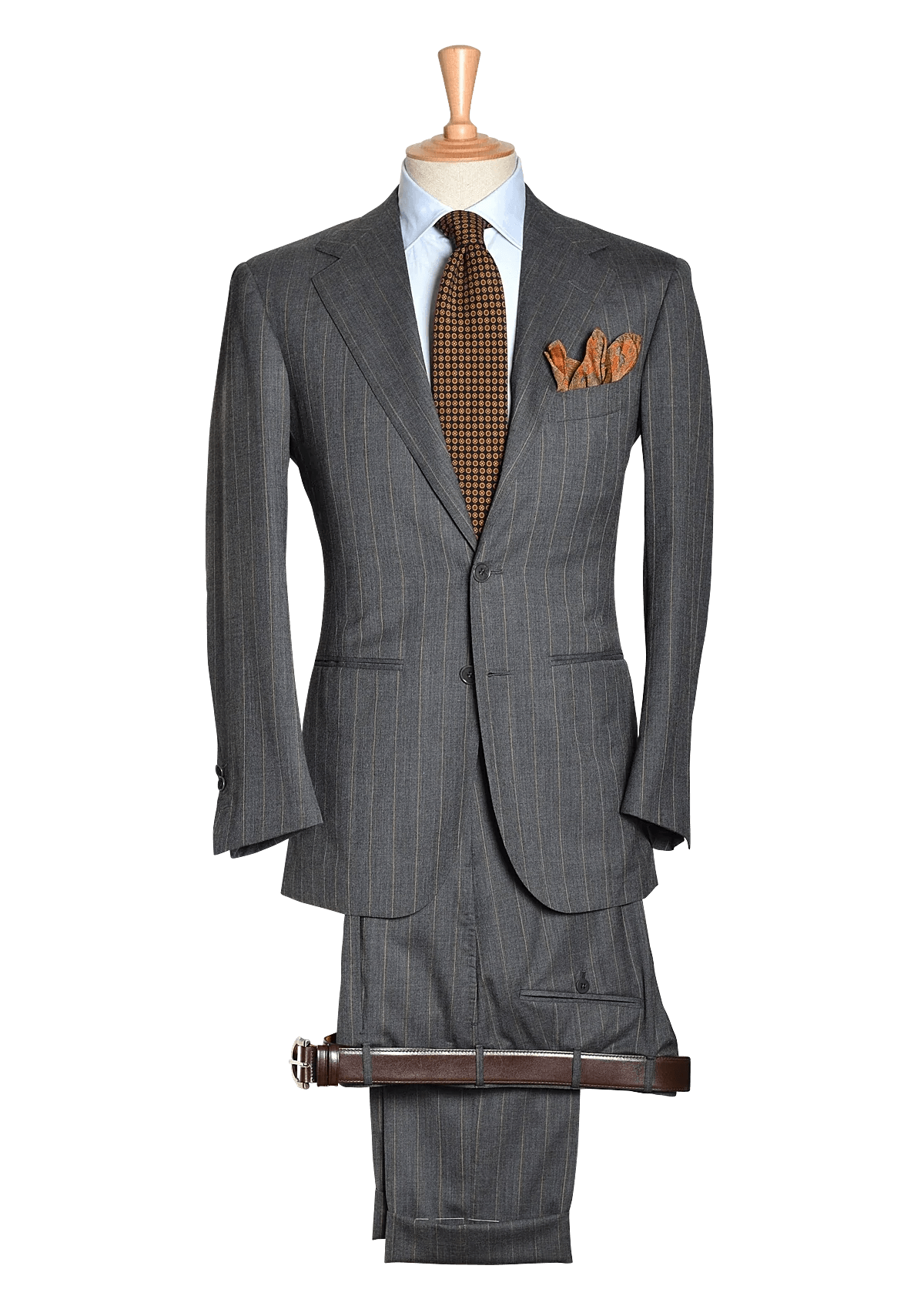 Grey Pin Stripe Suit In Drappers Wool – Stefano Bemer