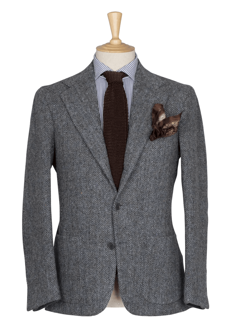 Ice Blue Herringbone Men's jacket