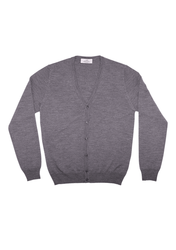 Grey Merino Wool Cardigan