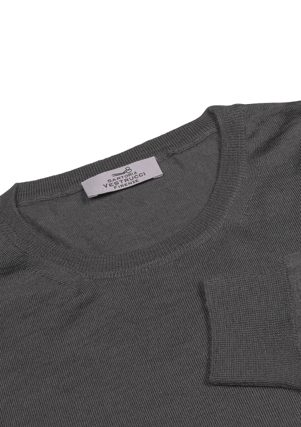 Grey Coal Cashmere Crewneck Sweater
