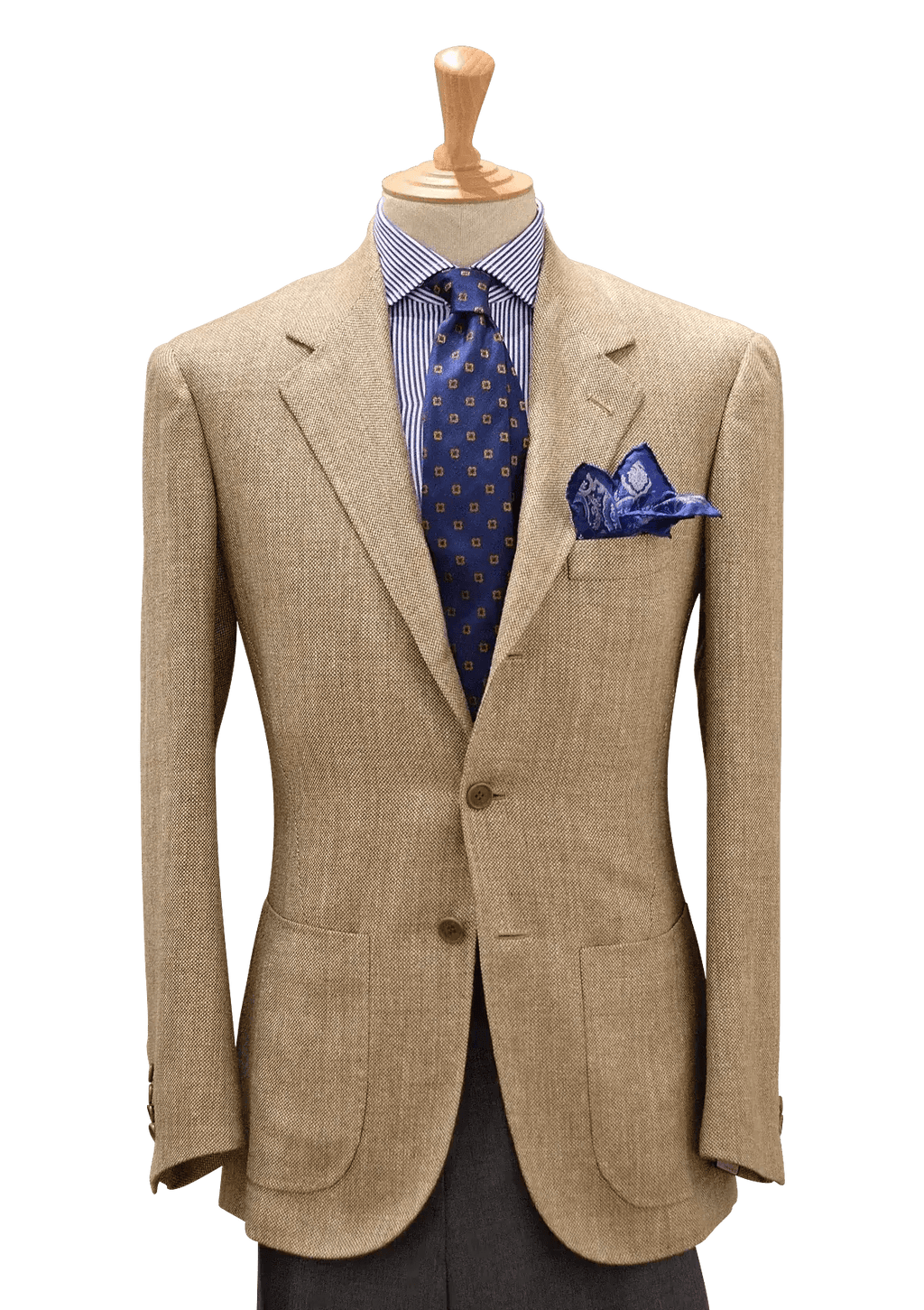 Men's Beige Single-breasted Jacket in Holland and Sherry Linen