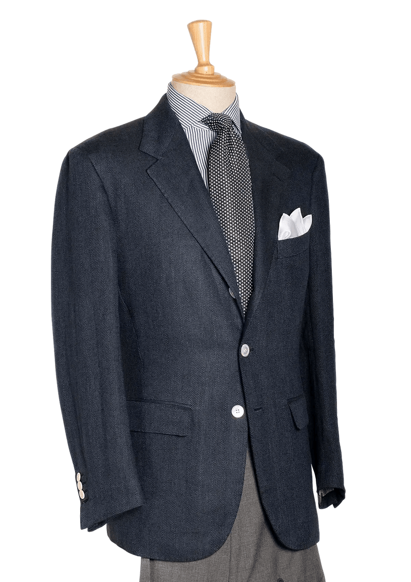 Blue herringbone jacket mens on sale