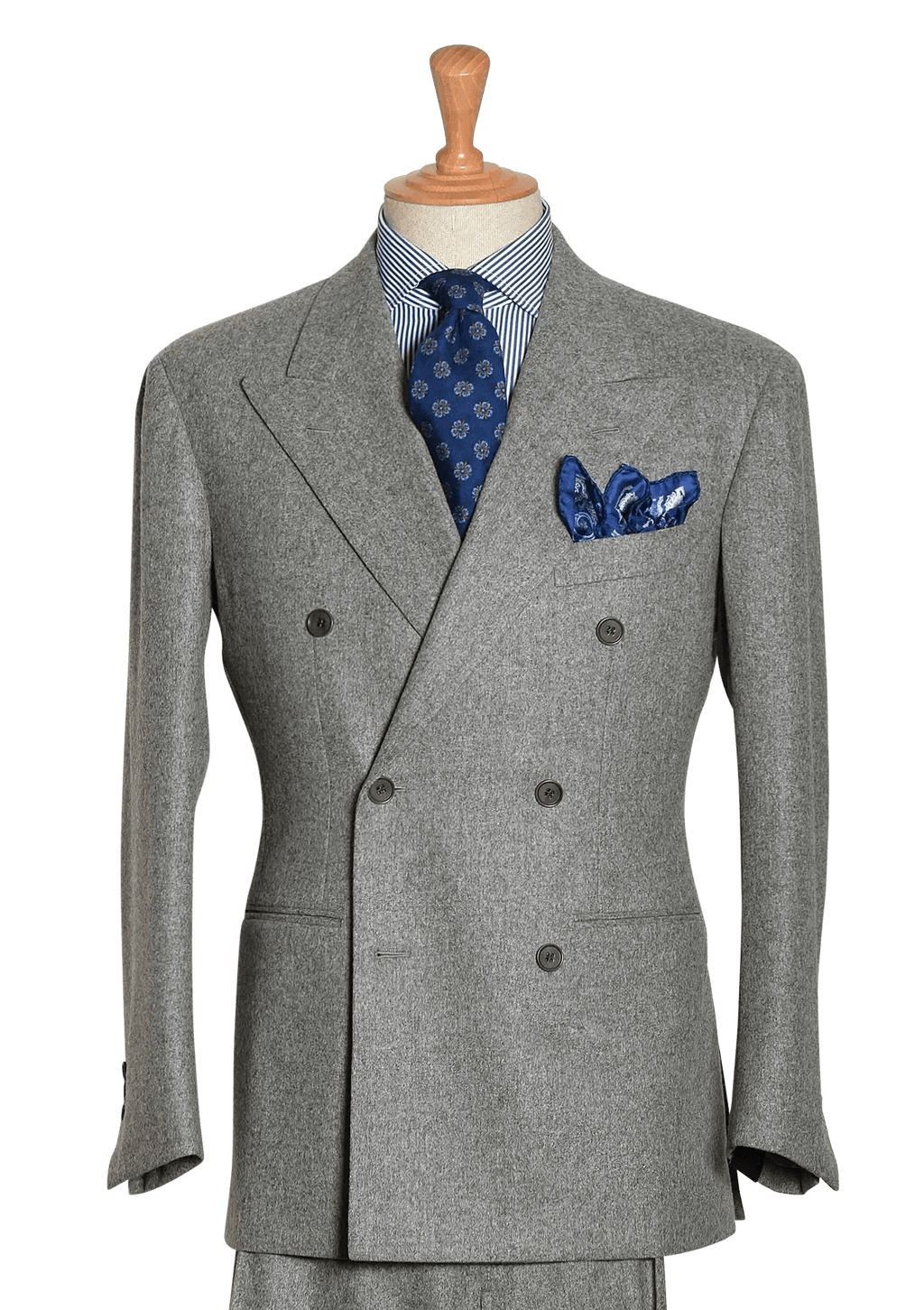 Men's Grey Wool Flannel Suit in Italian 100% wool flannel
