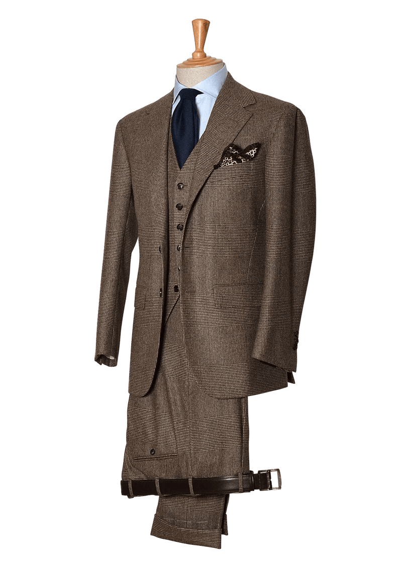 Men's Prince of Wales Wool Three-piece Suit