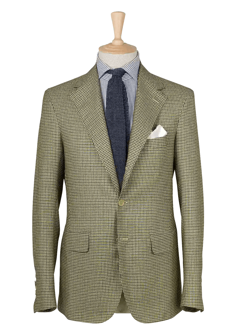 Mustard Check Men's Jacket in Dormeuil Wool – Stefano Bemer
